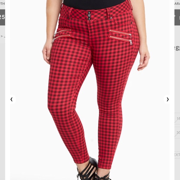 torrid Pants - Red Check Jeggings